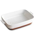 DOWAN Ceramic Casserole Dish for Oven, 9x13 Deep Lasagna Pan, Large Baking Dish with Handles, 4.3 Quarts Durable and Oven Safe Pan, for Roasting and Baking, Alabaster White