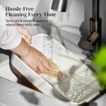 DOWAN Ceramic Casserole Dish for Oven, 9x13 Deep Lasagna Pan, Large Baking Dish with Handles, 4.3 Quarts Durable and Oven Safe Pan, for Roasting and Baking, Alabaster White