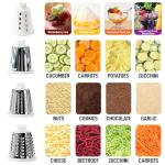 Rotary Cheese Grater with Handle, Multifunctional Kitchen tool, Stainless Steel Rotary Grater Slicer for Fruit, Vegetables, Nuts (Red)