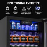 Icyglee Beverage Refrigerator Cooler - 126 Can Mini Fridge with Glass Door for Soda Beer or Wine, Beverage Cooler for Home, Office, Bar with Adjustable Removable Shelves, Silver