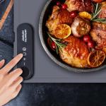 Food Warming Mat 24x16inch Surface Heating for Food Party Buffet Daily Use, Portable Electric Silicone Defrosting Tray, Hot Plate Keep Food Warm (Gray)