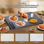 Food Warming Mat 24x16inch Surface Heating for Food Party Buffet Daily Use, Portable Electric Silicone Defrosting Tray, Hot Plate Keep Food Warm (Gray)