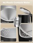 Electric Kettle, 1.7L Double Wall Stainless Steel Cool Touch, Water Boiler & Heater, 1500W Hot Tea Pot, Auto Shut-Off & Boil Dry Protection, BPA-Free, Cordless Base & LED Indicator, Black