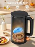 Electric Kettle, 1.7L Double Wall Stainless Steel Cool Touch, Water Boiler & Heater, 1500W Hot Tea Pot, Auto Shut-Off & Boil Dry Protection, BPA-Free, Cordless Base & LED Indicator, Black