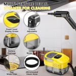 3 Level Adjustable Pressurized Handheld Steam Cleaner for Home, 10s Heat-Up Handheld Steamer for Cleaning, 1.6 Qt Tank Portable Steam Cleaner Handheld for Car,Grout,Tile,Couch,Floor (yellow)