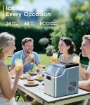 ecozy Ice Cube Maker Countertop, 45 lbs Per Day Ice Machine, 24 Cubes Ready in 13 Mins, Self-Cleaning Function, Perfect for Home Kitchen Bar Party Office, Stainless Steel