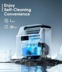 ecozy Ice Cube Maker Countertop, 45 lbs Per Day Ice Machine, 24 Cubes Ready in 13 Mins, Self-Cleaning Function, Perfect for Home Kitchen Bar Party Office, Stainless Steel