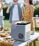 ecozy Ice Cube Maker Countertop, 45 lbs Per Day Ice Machine, 24 Cubes Ready in 13 Mins, Self-Cleaning Function, Perfect for Home Kitchen Bar Party Office, Stainless Steel