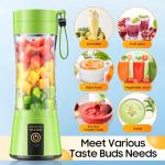 Cordless Personal Size Portable Blender - 380Ml Blender Smoothies and Shakes, BPA Free Traveling Juice Cup with Powerful Blending, Freshly Squeezed in Sports/Travel/Home
