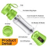 Cordless Personal Size Portable Blender - 380Ml Blender Smoothies and Shakes, BPA Free Traveling Juice Cup with Powerful Blending, Freshly Squeezed in Sports/Travel/Home
