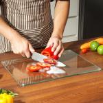 Kitchenville Glass Cutting Board 16"x12": Tempered Glass Kitchen Counter Protector - Durable- Scratch-Resistant, Heat-Proof - Clear Design