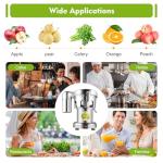 Juicer Machine, Commercial Juice Extractor, Heavy Duty Centrifugal Juicer Machine Electric Stainless Steel Whole Vegetable & Fruit Juice Maker Squeezer, 110V 370W Juice & Residue Separated Low Noise