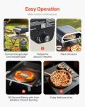 VEVOR Propane Outdoor Pizza Oven, 12 in Auto Rotating Propane Gas Pizza Ovens, Portable Pizza Cooker with Electric Rotation System, Carry Bag, Pizza Maker for Outside Backyard Patio Camping, Black