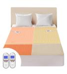 Bwarm Premium Multi-Zone Electric Heated Mattress Pad King Size, 78" x 80", Dual Controllers, 9 Heat Settings, 1-12 Hours Auto Off, Individual Body and Feet Settings, Machine Washable