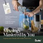 Barillio Bartender Kit - Stainless-Steel Cocktail Shaker Set with Bamboo Stand - Mixology Bar Tools w/Shaker, Drink Mixer Spoon & Muddler for Cocktails - Home Bar Accessories - 10-Pc Bar Set - Silver