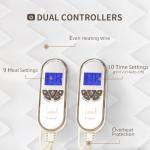 Bwarm Premium Multi-Zone Electric Heated Mattress Pad King Size, 78" x 80", Dual Controllers, 9 Heat Settings, 1-12 Hours Auto Off, Individual Body and Feet Settings, Machine Washable