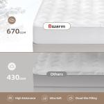 Bwarm Premium Multi-Zone Electric Heated Mattress Pad King Size, 78" x 80", Dual Controllers, 9 Heat Settings, 1-12 Hours Auto Off, Individual Body and Feet Settings, Machine Washable