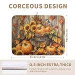 Fall Pumpkin Dish Drying Mat Autumn Maple Leaves Thanksgiving Large Kitchen Mats Dish Drying Pad Absorbent Dish Dryer Mat for Kitchen Countertops Microfiber Drainer Pad Dish Drying Mats (18x24 in)