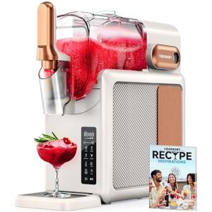 VIBOFROST 9-in-1 Slushie Machine for Home,88oz Frozen Drink Maker with Rapid Cooling&Auto-Clean,Quiet Ice Slush Maker for Margaritas,Milkshakes,Frappés&More, Perfect for Parties (Ivory)