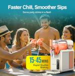 VIBOFROST 9-in-1 Slushie Machine for Home,88oz Frozen Drink Maker with Rapid Cooling&Auto-Clean,Quiet Ice Slush Maker for Margaritas,Milkshakes,Frappés&More, Perfect for Parties (Ivory)