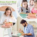 Mfacoy 3 Pack Bento Boxes for Adults/Kids, 1100 ML Bento Lunch Box With Spoon & Fork, Lunch Box Containers, Bento Box for Dining Out, Work, Picnic, BPA-Free, Microwave & Dishwasher Safe