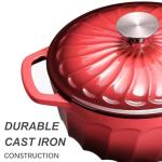 Enameled Cast Iron Dutch Oven with Lid, 6 QT Dutch Oven Pot for Bread Baking, Heavy Duty Cast Iron Pot for Braising, Cook, Bake, Oven Safe across All Cooktops (Red,6 QT)