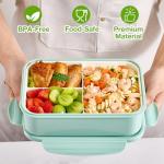 Mfacoy 3 Pack Bento Boxes for Adults/Kids, 1100 ML Bento Lunch Box With Spoon & Fork, Lunch Box Containers, Bento Box for Dining Out, Work, Picnic, BPA-Free, Microwave & Dishwasher Safe