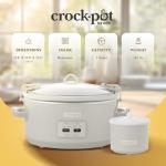 Crock-Pot 7 Quart Cook and Carry Slow Cooker with Touch Control, 4 Pre Programmed Settings, Removable Stoneware, and Locking Lid, Mushroom
