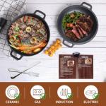 WOKINS,2-in-1 Pre-Seasoned Cast Iron Dutch Oven Pot with Skillet Lid Cooking Pan,Cast Iron Skillet Cookware Pan Set with Dual Handles Indoor Outdoor for Bread baking, Frying, Camping, BBQ,5QT.