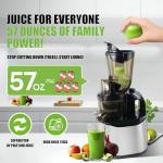 Cold Press Juicer, 5.5" Wide Feed Chute Juice Extractor Machine,High Juice Yield,Slow Masticating Juicer fit Whole Vegetables & Fruits Easy Clean for Batch Juicing BPA Free 800w motor