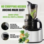 Cold Press Juicer, 5.5" Wide Feed Chute Juice Extractor Machine,High Juice Yield,Slow Masticating Juicer fit Whole Vegetables & Fruits Easy Clean for Batch Juicing BPA Free 800w motor