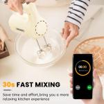 Lord Eagle 5-Speed Hand Mixer Electric Heldhand, 300W Compact Mixer for Baking, Egg Beater, Blending or Cooking, Portable & Lightweight, 5 Accessories, Cream