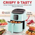 DASH Tasti-Crisp™ Electric Air Fryer Oven, 2.6 Qt., Aqua – Compact Air Fryer for Healthier Food in Minutes, Ideal for Small Spaces - Auto Shut Off, Digital, 1000-Watt