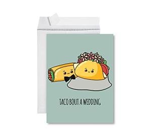 Andaz Press Funny Wedding Jumbo Card, Taco Bout A Wedding 8.5 x 11 inch Blank Congratulations Greeting Card with Envelope, Humour, Rude Card for Newlyweds, Bride and Groom, 1-Pack