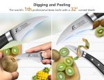 Paring Knife Set, 2PCS Small Kitchen Knives for Fruit, 3.8 Inch Fruit Knives and 2.75 Inch Bird Beak Peeling Knife, Premium Germany Stainless Steel Ergonomic Handle, Elegant Black Ideal for Gift