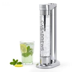 CASABREWS EDGE Sparkling Water Maker, Stainless Steel Soda Streaming Machine Compatible with 60L CO2 Carbonator (NOT Included), Soda Maker with PET Bottle for Carbonate Water, Wine or Juice