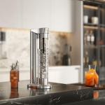 CASABREWS EDGE Sparkling Water Maker, Stainless Steel Soda Streaming Machine Compatible with 60L CO2 Carbonator (NOT Included), Soda Maker with PET Bottle for Carbonate Water, Wine or Juice