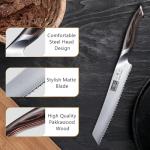 HOSHANHO Bread Knife 8 inch, Japanese High Carbon Stainless Steel Serrated Bread Knife, Professional Bread Cutting Knife for Homemade Bread