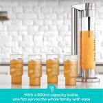 CASABREWS EDGE Sparkling Water Maker, Stainless Steel Soda Streaming Machine Compatible with 60L CO2 Carbonator (NOT Included), Soda Maker with PET Bottle for Carbonate Water, Wine or Juice