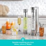 CASABREWS EDGE Sparkling Water Maker, Stainless Steel Soda Streaming Machine Compatible with 60L CO2 Carbonator (NOT Included), Soda Maker with PET Bottle for Carbonate Water, Wine or Juice