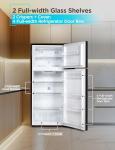 BLACK+DECKER 14.6 Cu. Ft. Top Mount Refrigerator with Freezer, 2 Door Refrigerator with Top Freezer and Adjustable Temperature Control, ENERGY STAR, BR1460HB, Black