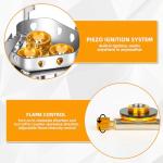 9900W Windproof Camping Gas Stove, Portable Camping Stove with Piezo Ignition, 1LB Propane Tank Adapter, Butane Adapter for Outdoor Cooking, Picnic, Camping and Hiking