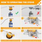 9900W Windproof Camping Gas Stove, Portable Camping Stove with Piezo Ignition, 1LB Propane Tank Adapter, Butane Adapter for Outdoor Cooking, Picnic, Camping and Hiking