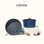 CAROTE Blue&Gold Ceramic Cookware Set Non Toxic, PFAS Free,15Pcs Pots and Pans Set Non Stick Detachable/Removable Handle,Kitchen Cooking Set Dishwasher Safe, Nonstick Pot and Pan, Induction Cookware