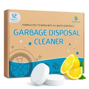 ORIENTLEAF Garbage Disposal Cleaner and Deodorizer Tablets 20g 1 Year Supply Sink Cleaner, Prevents Odors, Natural Kitchen Drain Cleaning Care 12 Pack