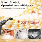 Goyappin Handheld Steam Cleaner for Home, 2500W High Pressure Steam Cleaner for Car Detailing, 3 Steam Levels, 1600Ml Tank, High Heat Steamer for Bed Bugs, Couch, Furniture, Kitchen, Bathroom, Floors