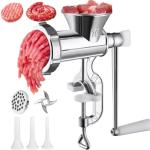 Meat Grinder Manual Mincer - Meat Grinders For Home Use Sausage Maker & Burger Patty Stuffer with Table Clamp, Hand Operated Kitchen Tool for Homemade Pork, Beef, and Sausage - Easy to Clean