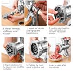 Meat Grinder Manual Mincer - Meat Grinders For Home Use Sausage Maker & Burger Patty Stuffer with Table Clamp, Hand Operated Kitchen Tool for Homemade Pork, Beef, and Sausage - Easy to Clean