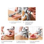 Meat Grinder Manual Mincer - Meat Grinders For Home Use Sausage Maker & Burger Patty Stuffer with Table Clamp, Hand Operated Kitchen Tool for Homemade Pork, Beef, and Sausage - Easy to Clean