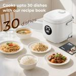 Linlove Rice Cooker Small 4 cup Uncooked,2 Quart Non-stick Mini Rice Cooker,With Stainless Steel Steamer Tray,One-Switch to Cook and Auto Keep Warm,Recipe Guide,Small space saving for 1-4 people,White